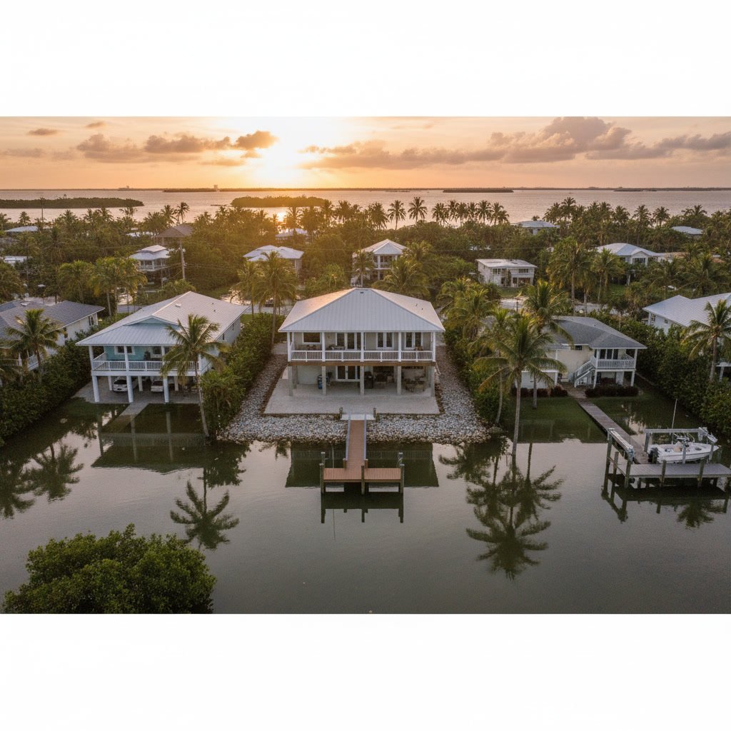 Coconut Grove waterfront home with seawall and private dock on Biscayne Bay