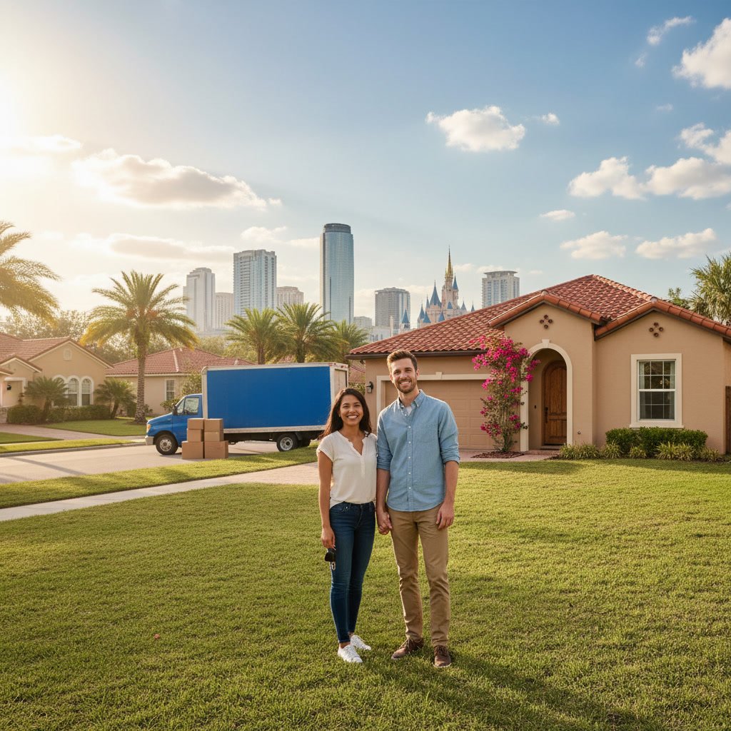 Orlando first time buyer touring affordable property with real estate agent