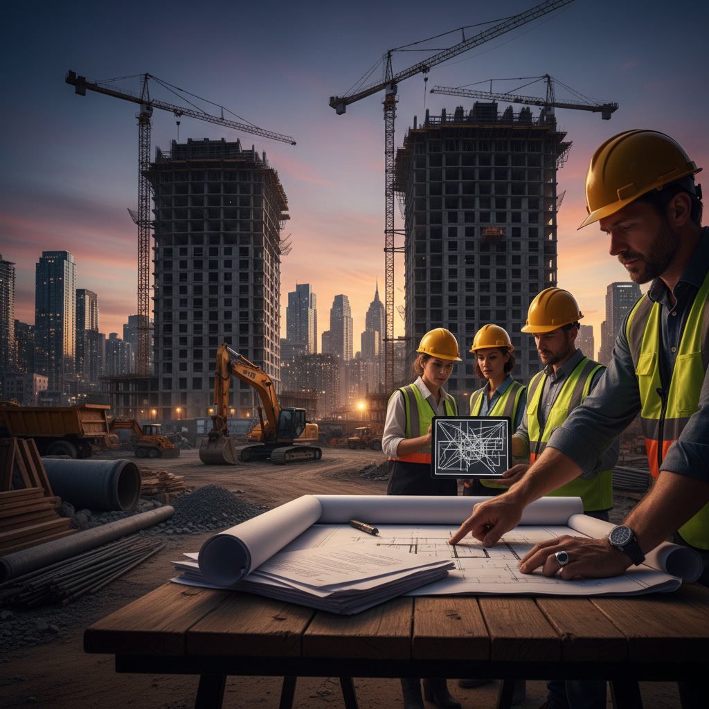 Architectural planning and permit documents for new condo development project