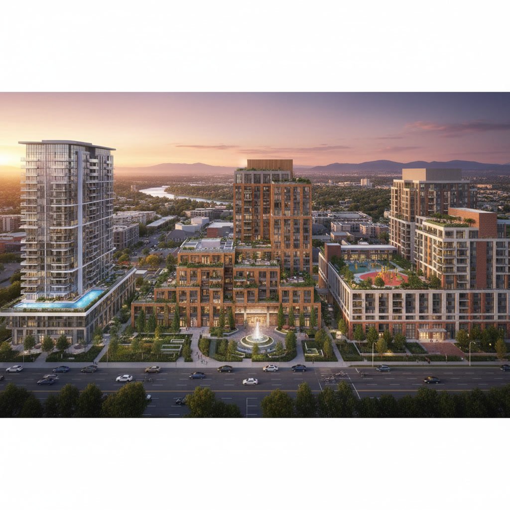 Homebuyer reviewing condo development plans and amenity specifications